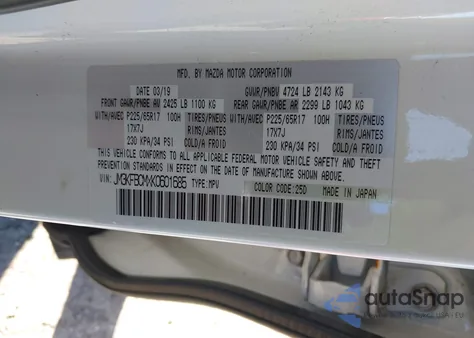 2019 Mazda Cx-5 Touring from USA, damaged, VIN JM3KFBCMXK0601685